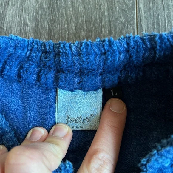 Blue Textured Button-Up Jacket - Picture 3 of 6